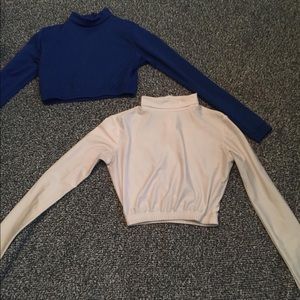 Blue and white midriff cheer tops, 5$ each